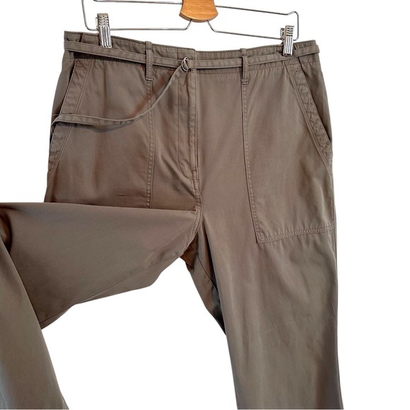 CLUB‎ MONACO Tea Dyed Bootcut Cropped Chinos Army Green Utility Vibe Size 12 - Picture 6 of 14